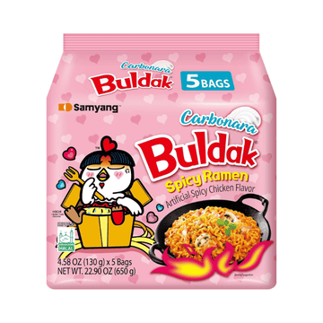 Samyang Buldak Carbonara Artificial Chicken Noodles (5 Pack)
