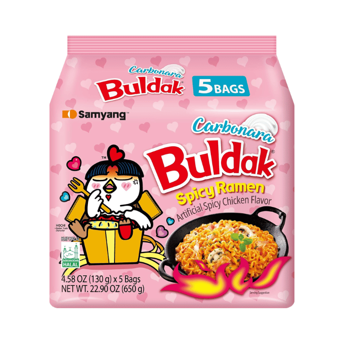 Samyang Buldak Carbonara Artificial Chicken Noodles (5 Pack)