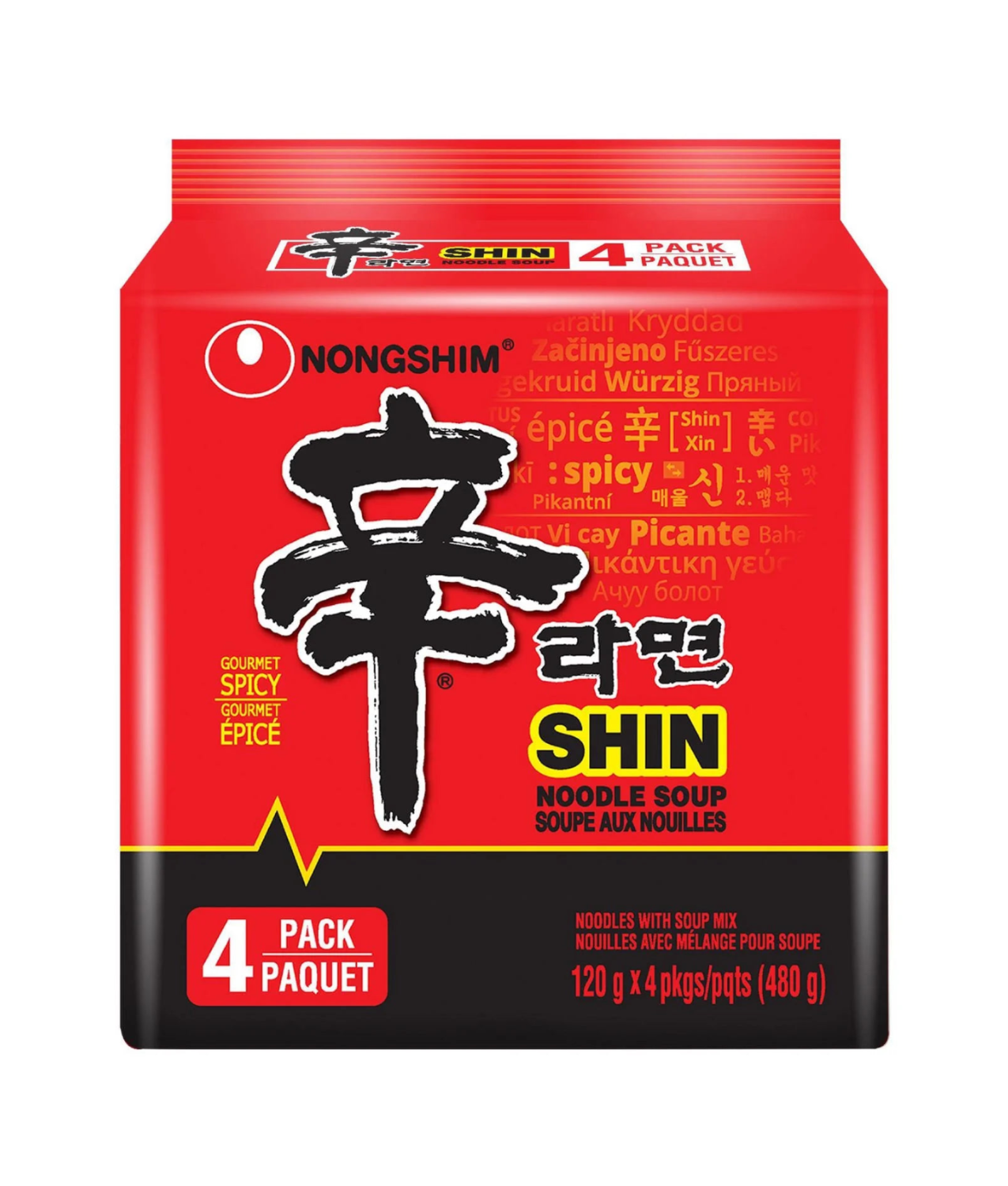 Nongshim Shin Spicy Noodle Soup (4 Pack)