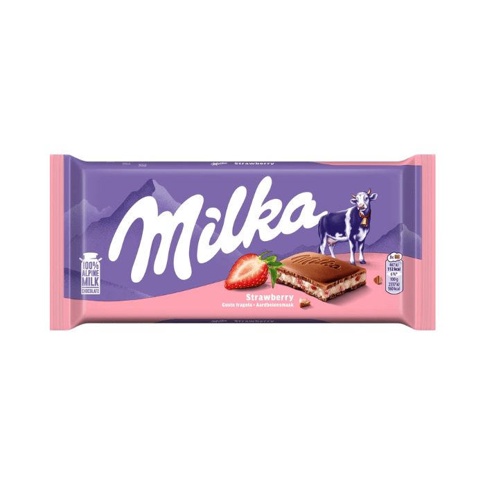 Milka Strawberry Chocolate Bar (100 g)