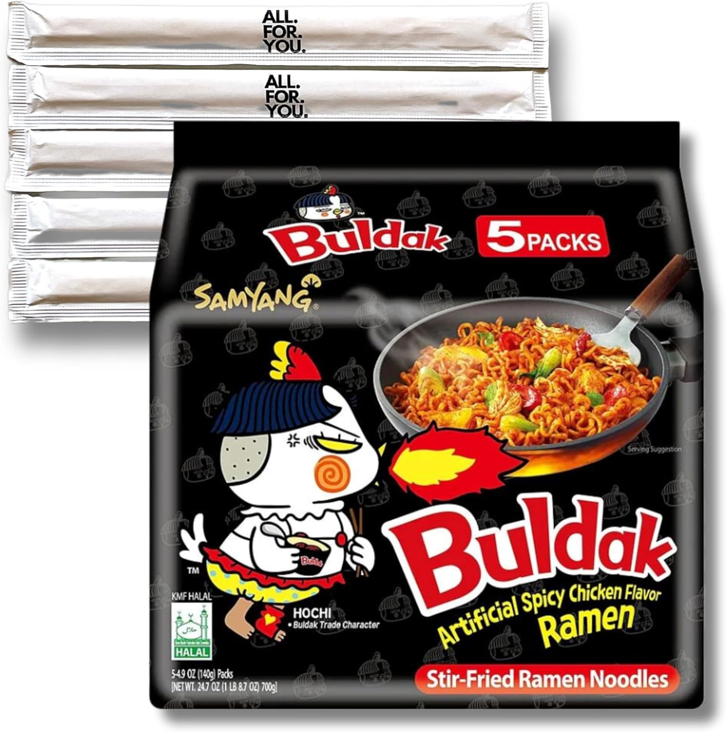 Samyang Buldak Hot Artificial Chicken Fire Noodles (5 Pack)