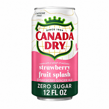 Canada Dry Strawberry Fruit Splash Zero Sugar Ginger Ale 355ml (US)