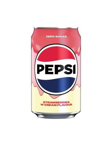 Pepsi Strawberries & Cream Zero Sugar Soda Can (355 ml)