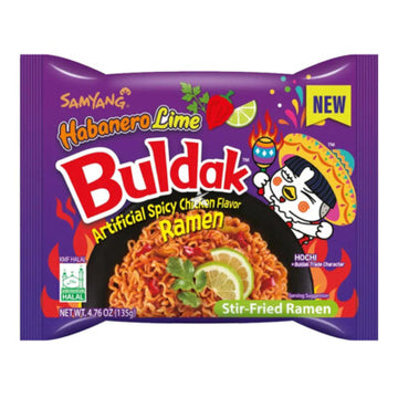 Samyang Buldak Habanero Lime Chicken Ramen Noodles 135g (South Korea)