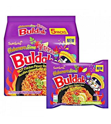 Samyang Buldak Habanero Lime Chicken Ramen Noodles 5 Pack (South Korea)