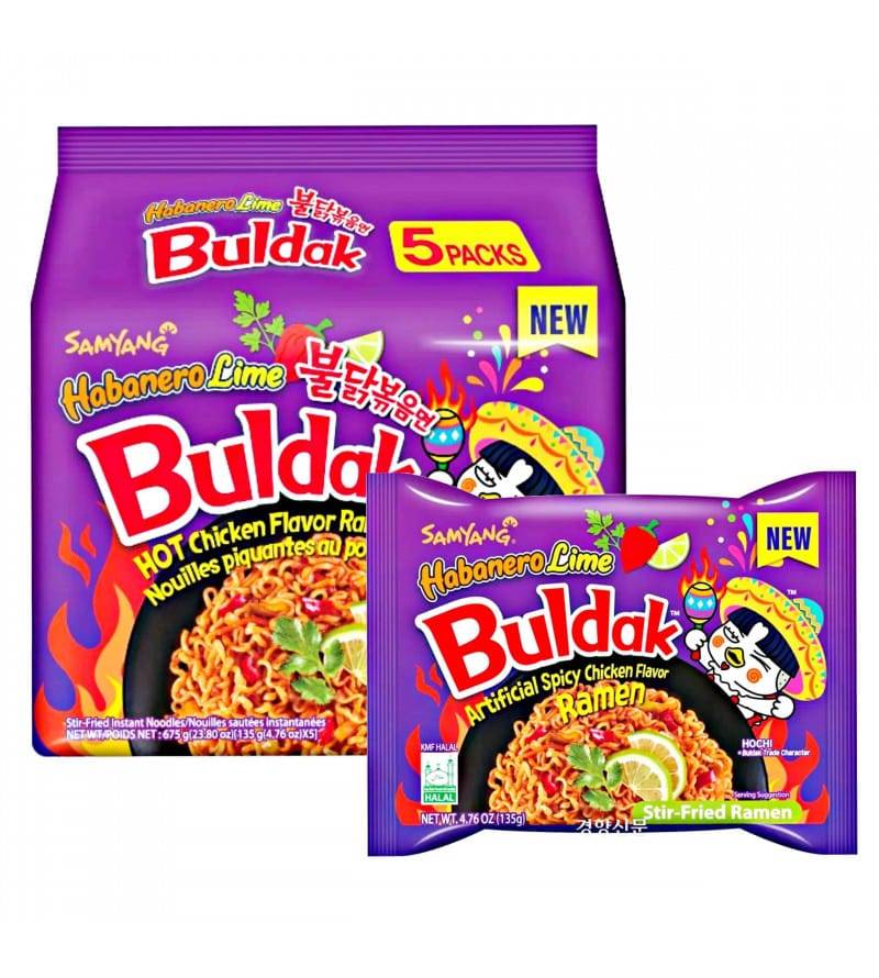 Samyang Buldak Habanero Lime Chicken Ramen Noodles 5 Pack (South Korea)