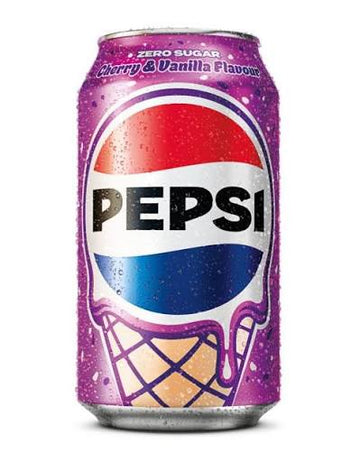 Pepsi Zero Sugar Cherry & Vanilla Soda 355ml (UK)