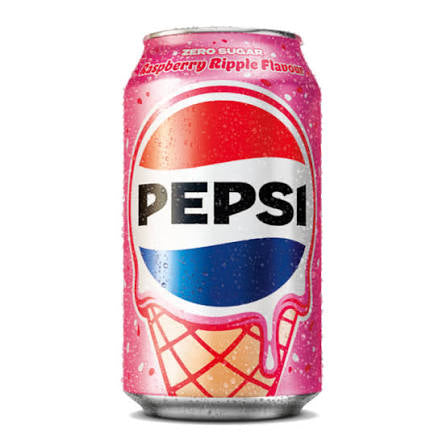 Pepsi Zero Sugar Raspberry Ripple Flavour Soda 355ml (UK)
