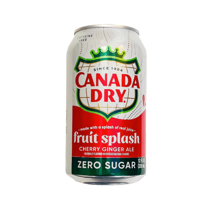 Canada Dry Zero Sugar Fruit Splash Cherry Ginger Ale (355 ml)