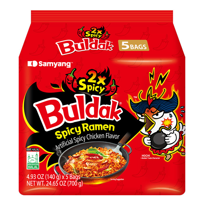 Samyang Buldak 2x Spicy Artificial Chicken Noodles (5 Pack)